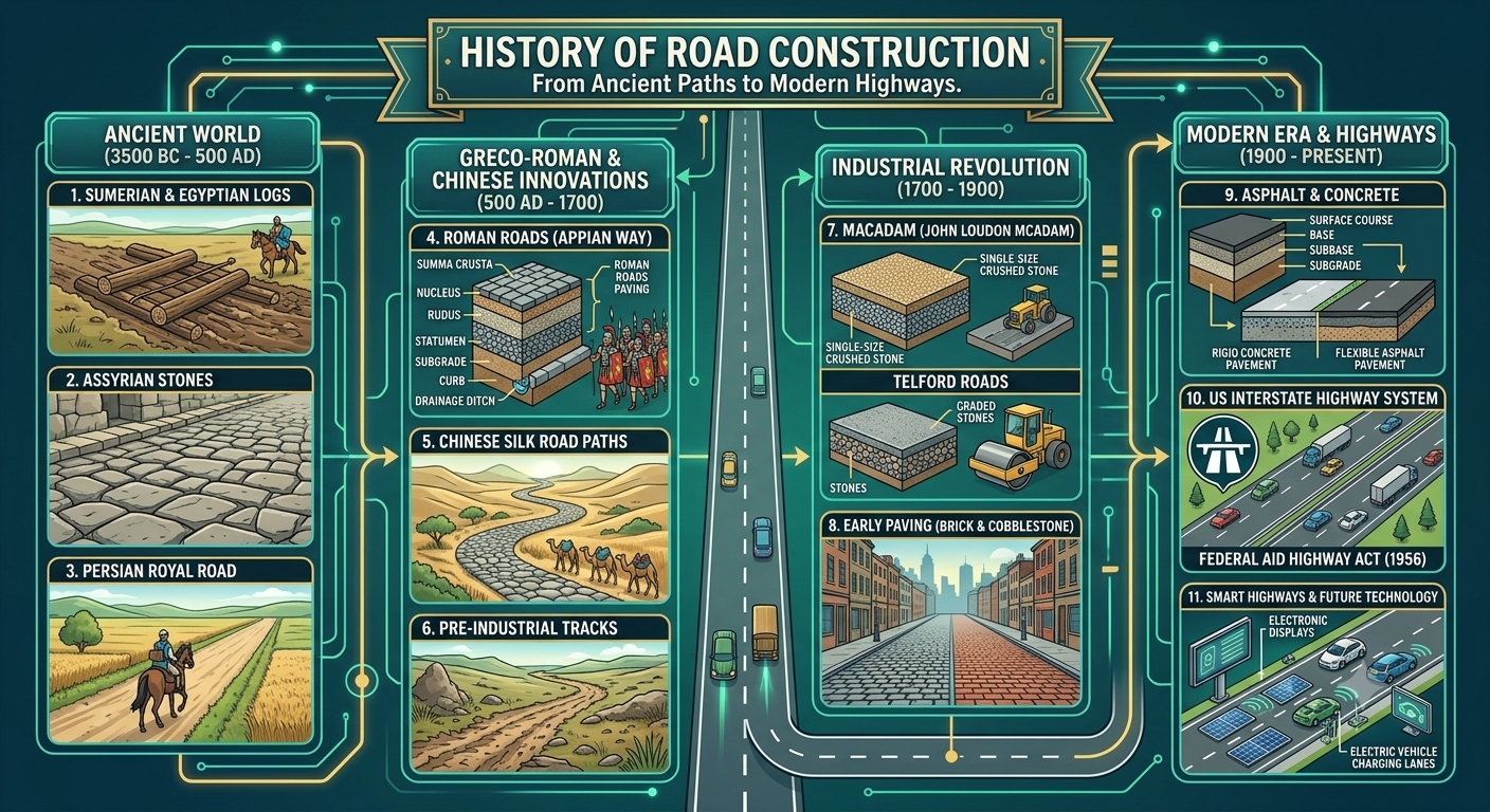 history-of-road-construction-from-ancient-paths-to-modern-highways